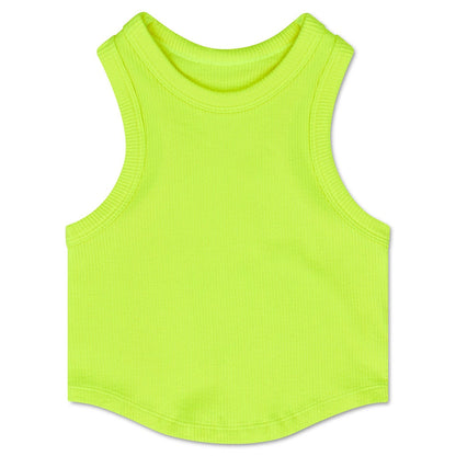 Racer Back Cropped Ribbed Tanks