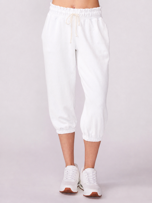 Cropped Jogger - White